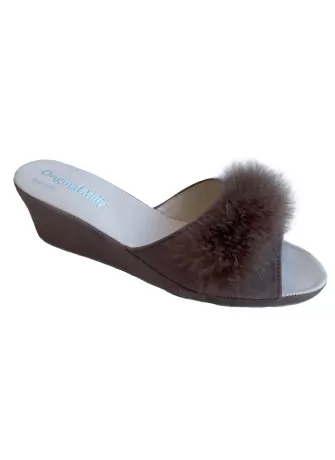 CIABATTA DA CAMERA MILLY - 102 CAMOSCIO TAUPE