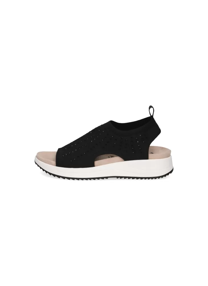 Sandalo Caprice 28706 Black Knit | Tentazione Calzature