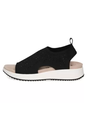 Sandalo Caprice 28706 Black Knit | Tentazione Calzature