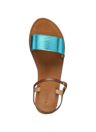 Sandalo Geox Sozy Azure/Camel | Tentazione Calzature