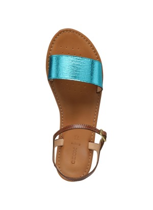 Sandalo Geox Sozy Azure/Camel | Tentazione Calzature