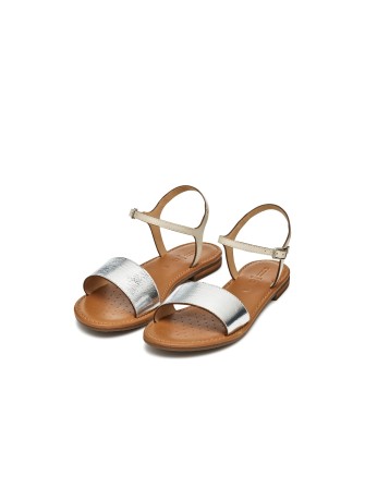 Sandalo Geox Sozy Silver/Papyrus | Tentazione Calzature