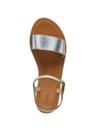 Sandalo Geox Sozy Silver/Papyrus | Tentazione Calzature