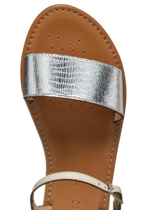 Sandalo Geox Sozy Silver/Papyrus | Tentazione Calzature