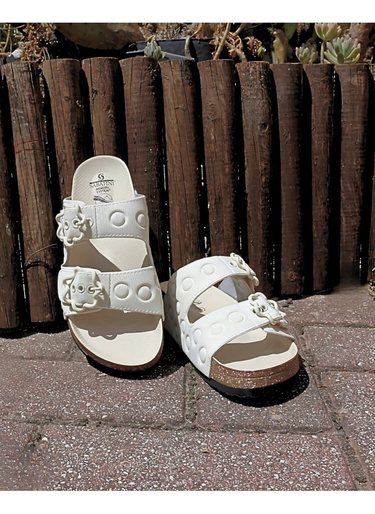 Ciabatte Sabatini Tenerife Pixel Bianco | Tentazione Calzature
