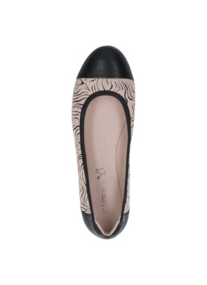Ballerina Caprice 22101 Black Comb Leather