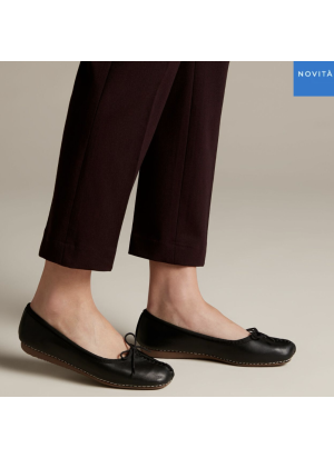 Ballerina Clarks Freckle Ice Black Leather