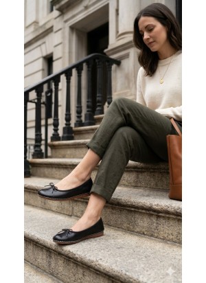 Ballerina Clarks Freckle Ice Black Leather