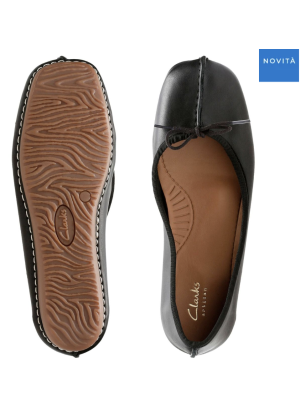 Ballerina Clarks Freckle Ice Black Leather