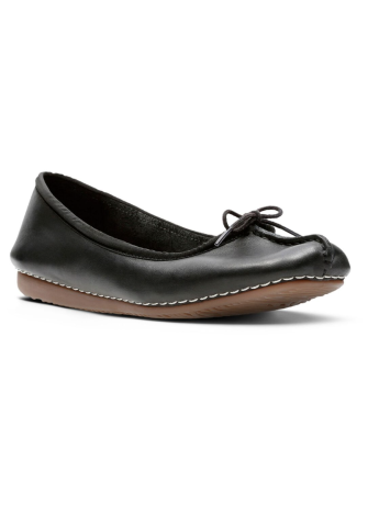 Ballerina Clarks Freckle Ice Black Leather