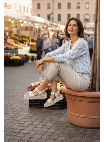 Sandalo Mephisto Clem Ceylan - Sandali donna con plantare estraibile e chiusura a strappo